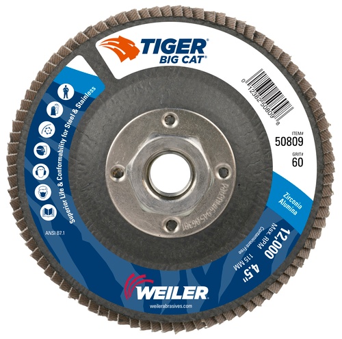 Picture of Weiler Abrasive 4-1/2" 60Gr Flat Flap Wheel Wheel Flap